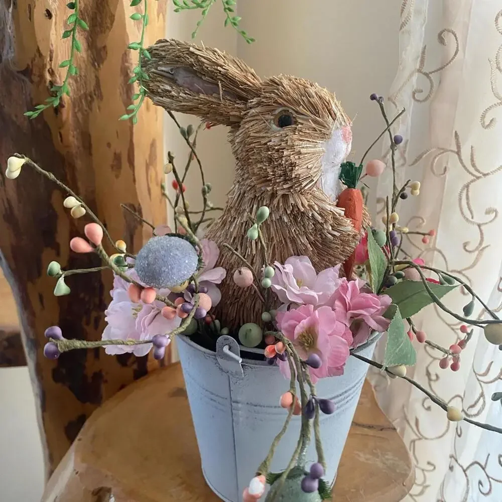 White and Brown Faux Floral Accent Arrangement